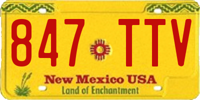 NM license plate 847TTV