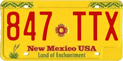 NM license plate 847TTX