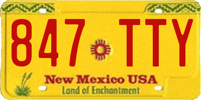 NM license plate 847TTY