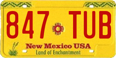 NM license plate 847TUB