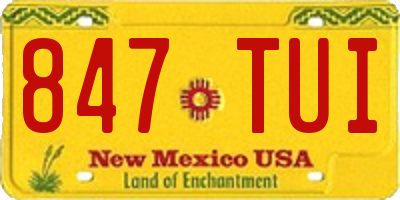 NM license plate 847TUI