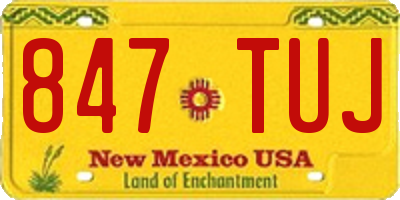 NM license plate 847TUJ