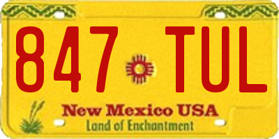 NM license plate 847TUL