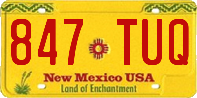 NM license plate 847TUQ