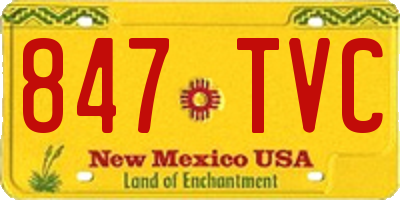 NM license plate 847TVC