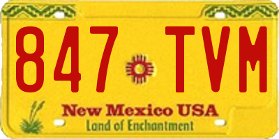 NM license plate 847TVM