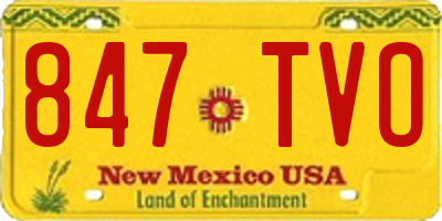 NM license plate 847TVO