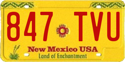 NM license plate 847TVU