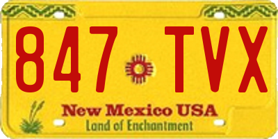 NM license plate 847TVX