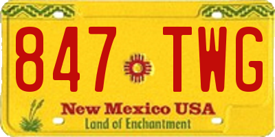 NM license plate 847TWG