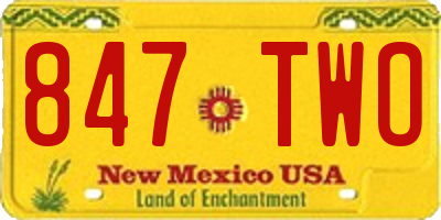 NM license plate 847TWO