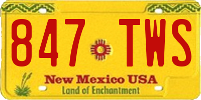 NM license plate 847TWS