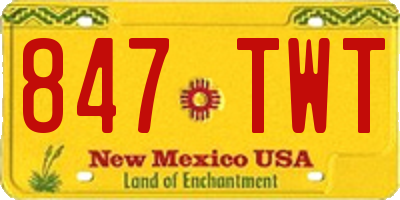 NM license plate 847TWT