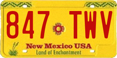 NM license plate 847TWV