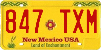NM license plate 847TXM