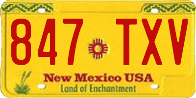 NM license plate 847TXV