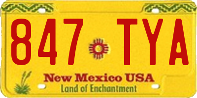 NM license plate 847TYA