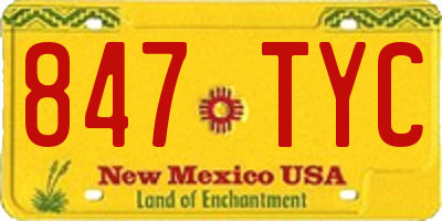 NM license plate 847TYC