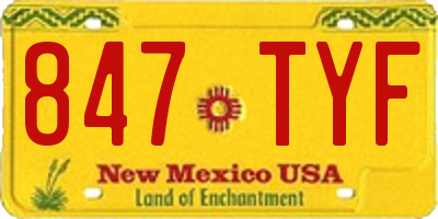 NM license plate 847TYF