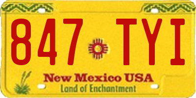 NM license plate 847TYI