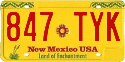 NM license plate 847TYK