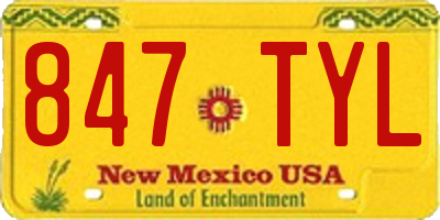 NM license plate 847TYL