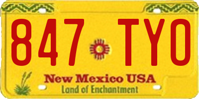 NM license plate 847TYO