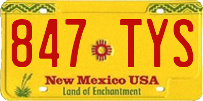 NM license plate 847TYS