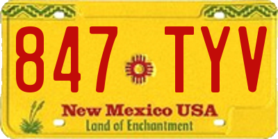 NM license plate 847TYV