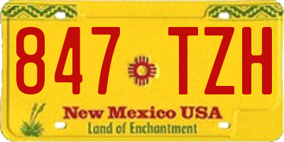 NM license plate 847TZH