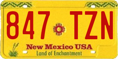 NM license plate 847TZN