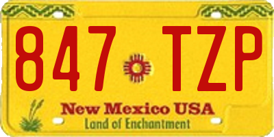 NM license plate 847TZP