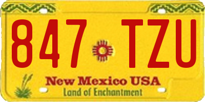 NM license plate 847TZU