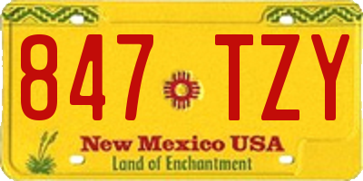 NM license plate 847TZY