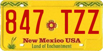 NM license plate 847TZZ
