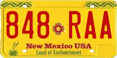 NM license plate 848RAA