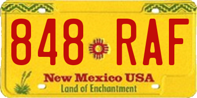 NM license plate 848RAF