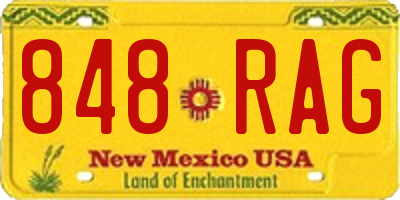 NM license plate 848RAG