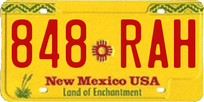 NM license plate 848RAH