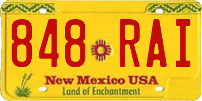 NM license plate 848RAI