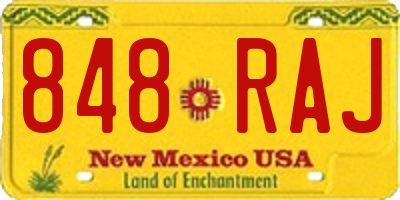 NM license plate 848RAJ