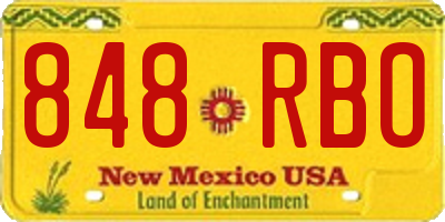 NM license plate 848RBO