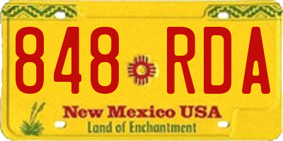 NM license plate 848RDA