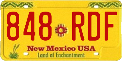 NM license plate 848RDF