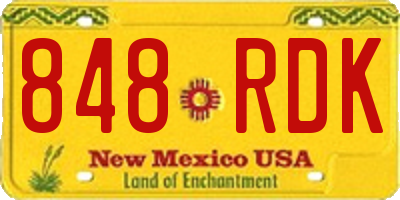 NM license plate 848RDK