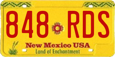 NM license plate 848RDS