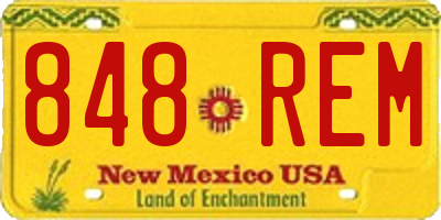 NM license plate 848REM