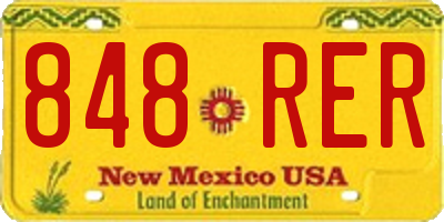 NM license plate 848RER