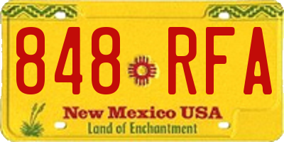 NM license plate 848RFA