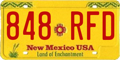 NM license plate 848RFD